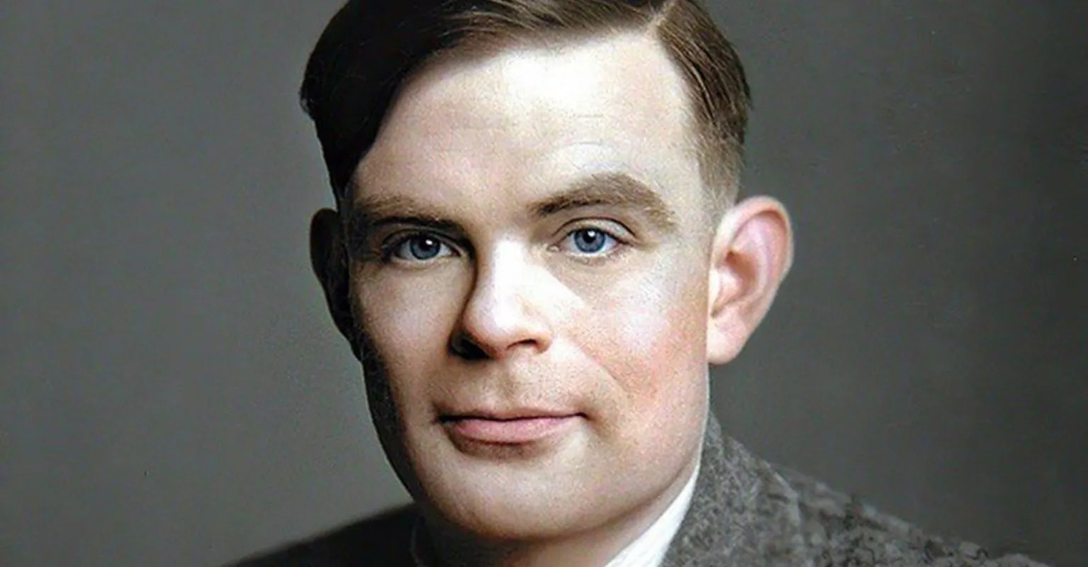 Alan Turing portrait - computer science pioneer who predicted artificial intelligence